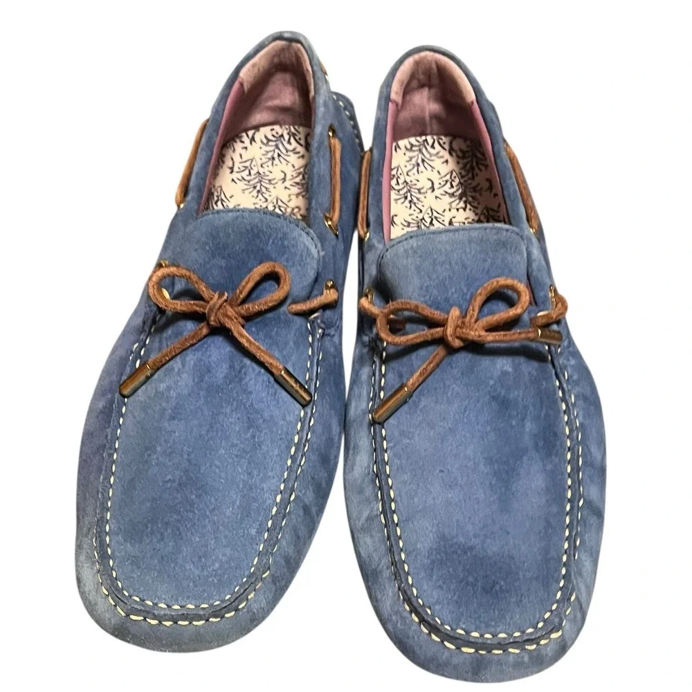 TED BAKER London Mens Blue Driving Moccasin Suede Shoes SUPER CLEAN‎ EU 42 /US 9